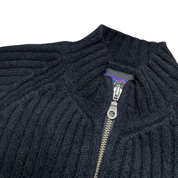 PATAGONIA Wool Zip Up Sweater Black Women's Size Medium - Picture 5 of 6